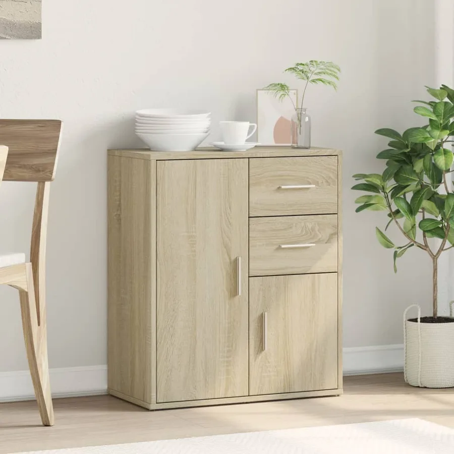 Buffet chêne sonoma 60x31x70 cm bois d'ingénierie - 3