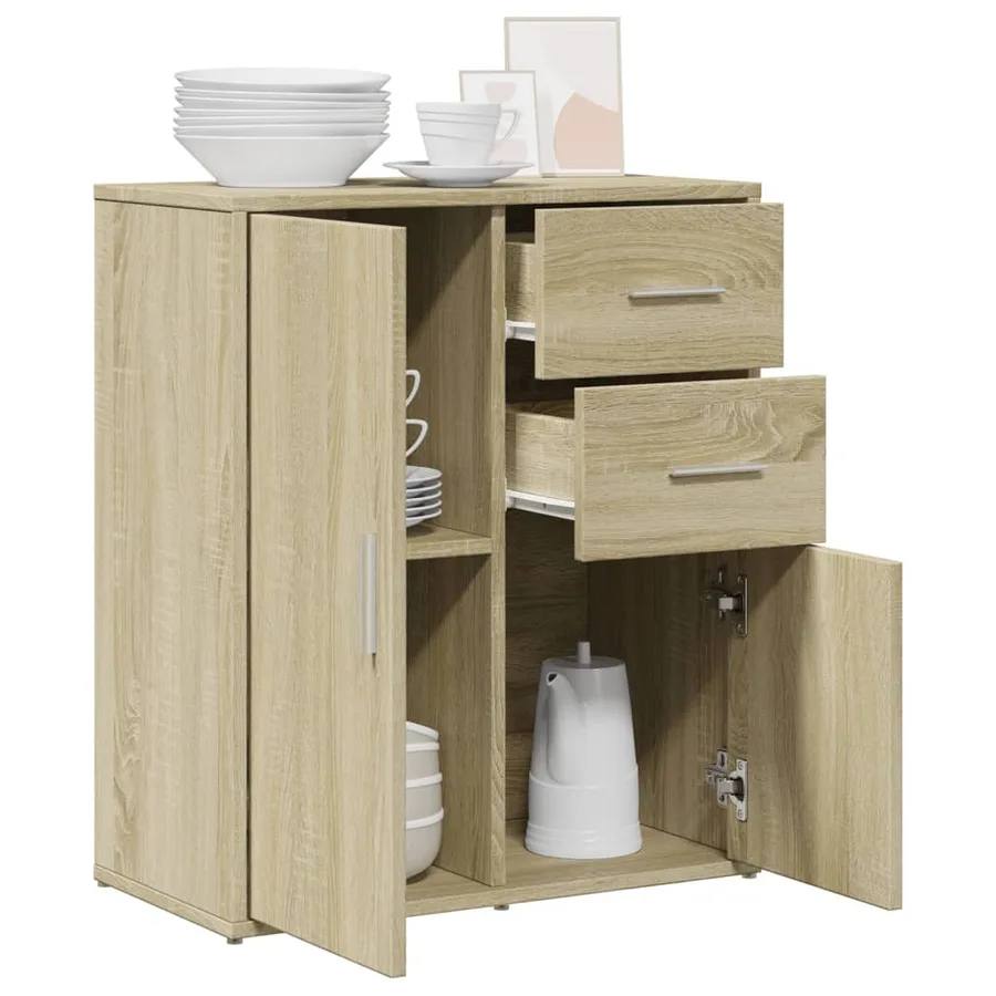 Buffet chêne sonoma 60x31x70 cm bois d'ingénierie - 4