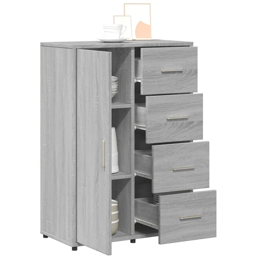 Buffet sonoma gris 60x31x84 cm bois d'ingénierie - 4