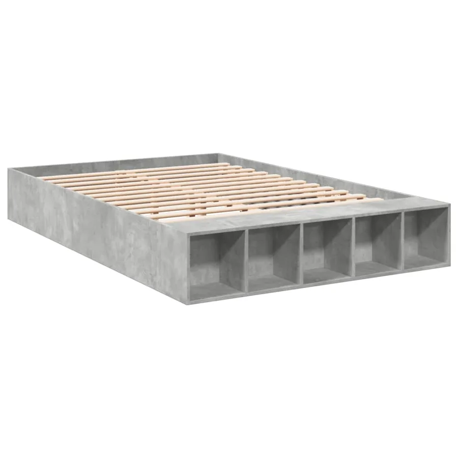 Cadre de lit sans matelas gris béton 150x200 cm - 3