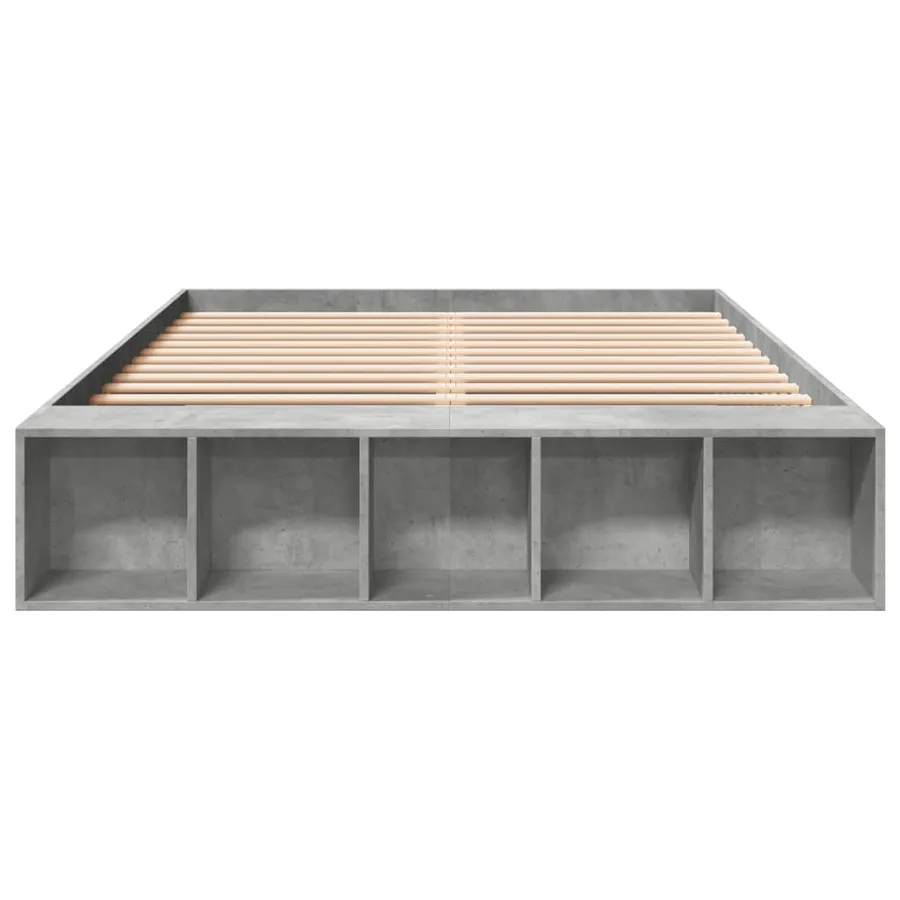 Cadre de lit sans matelas gris béton 150x200 cm - 4