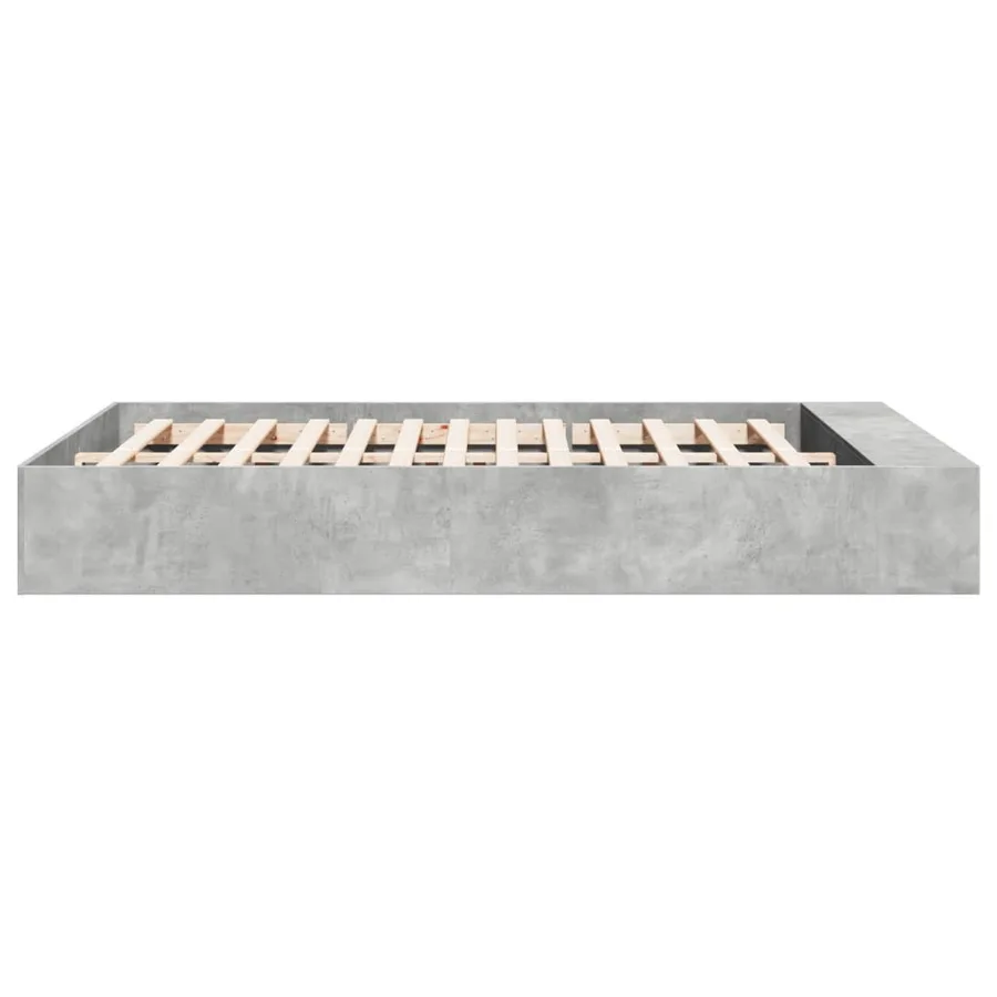 Cadre de lit sans matelas gris béton 150x200 cm - 5