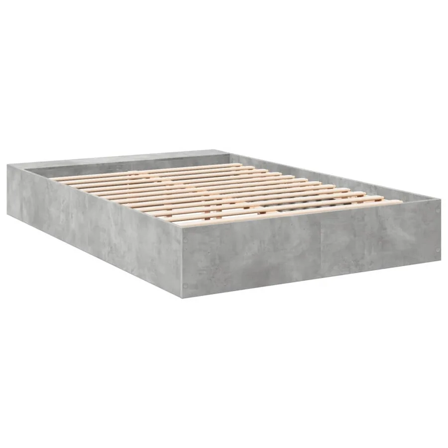 Cadre de lit sans matelas gris béton 150x200 cm - 6