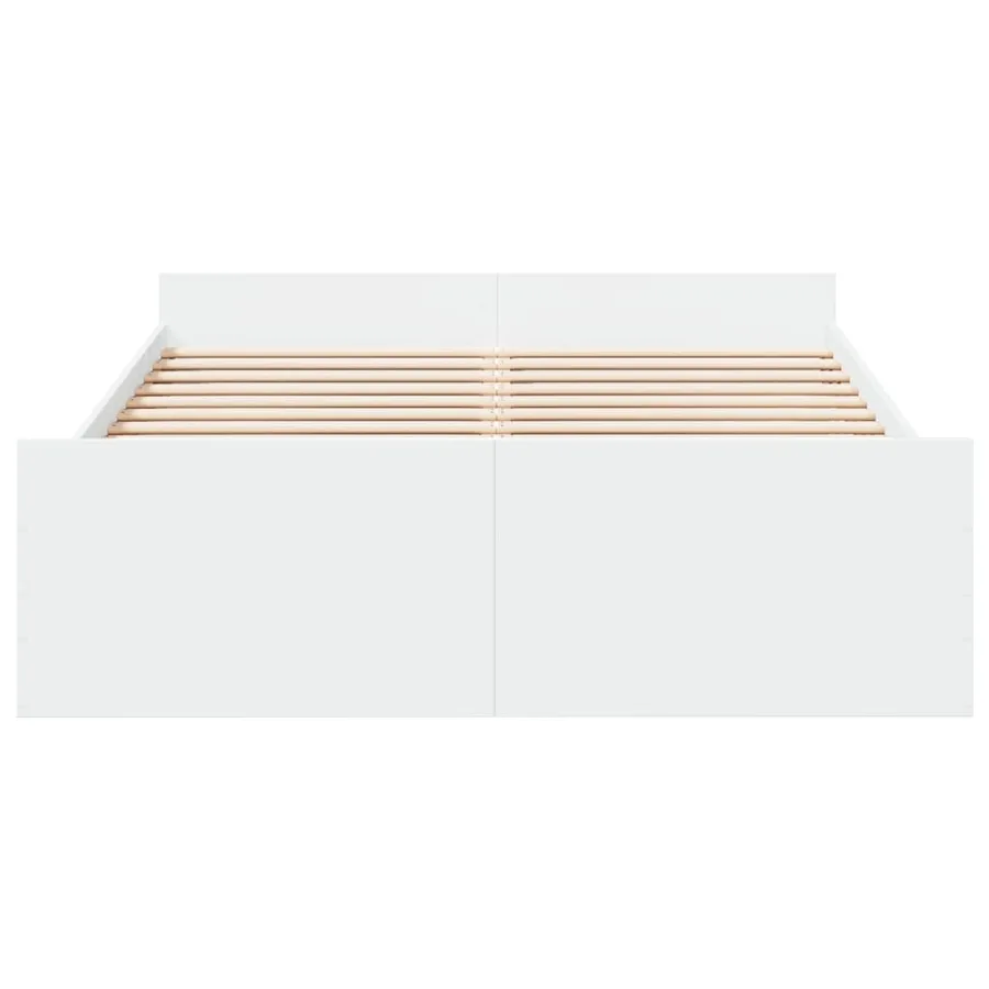 Cadre de lit avec tiroirs sans matelas blanc 135x190 cm - 4