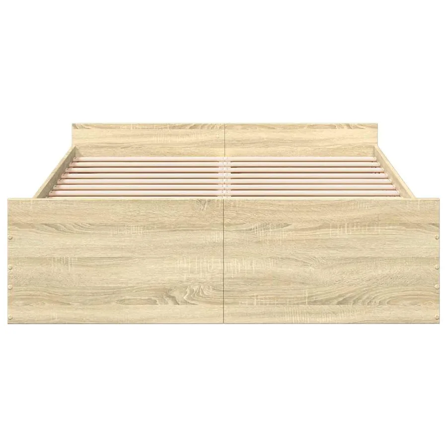 Cadre de lit avec tiroirs sans matelas chêne sonoma 120x200 cm - 4