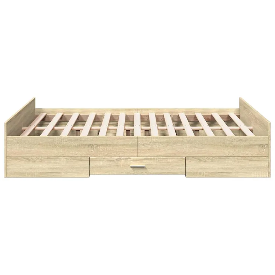 Cadre de lit avec tiroirs sans matelas chêne sonoma 120x200 cm - 5