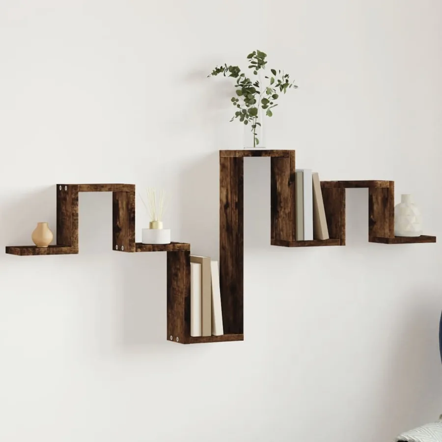 Étagère murale chêne fumé 104,5x10x43 cm bois d'ingénierie