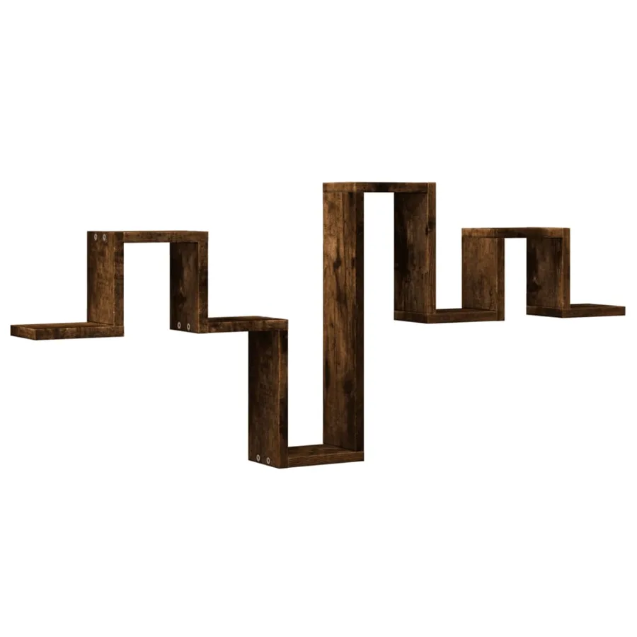 Étagère murale chêne fumé 104,5x10x43 cm bois d'ingénierie - 2