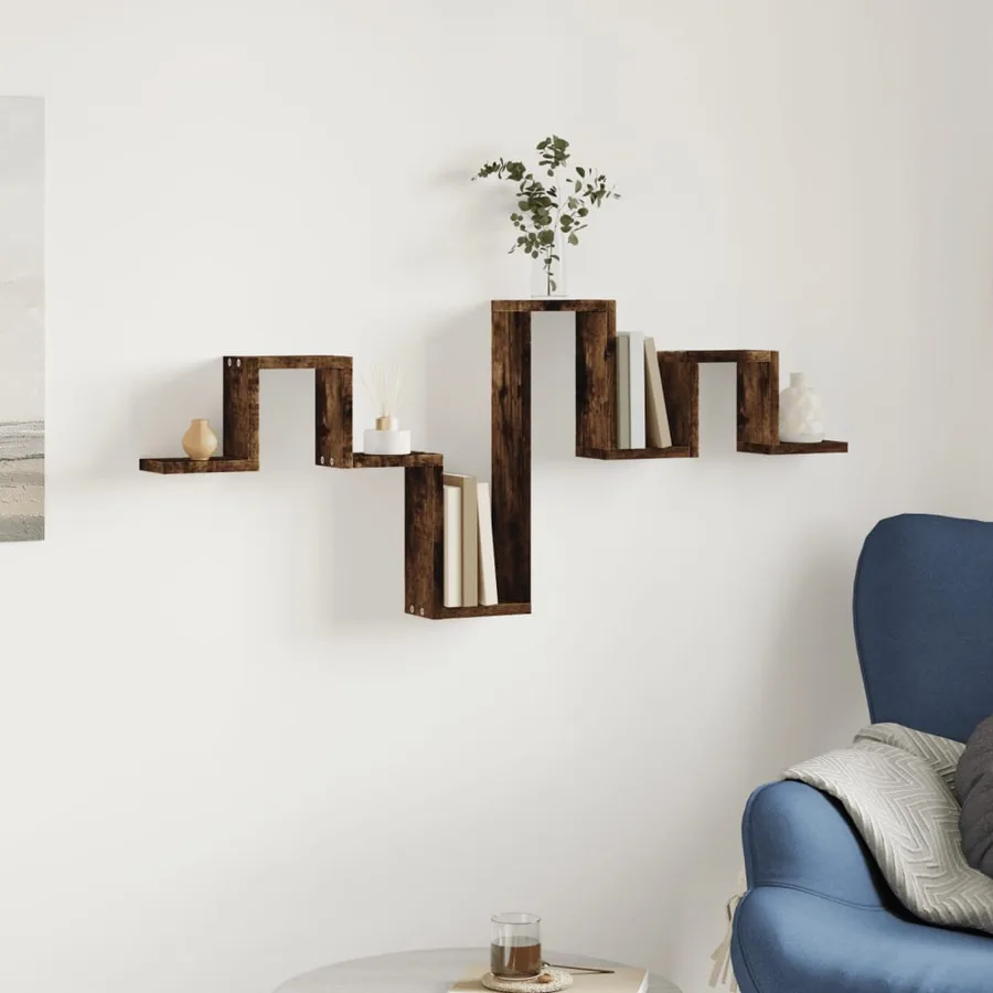 Étagère murale chêne fumé 104,5x10x43 cm bois d'ingénierie - 3