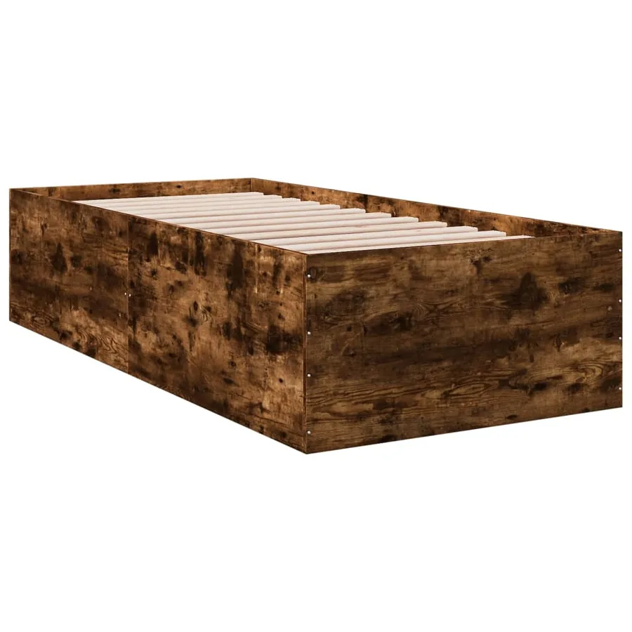 Cadre de lit sans matelas chêne fumé 100x200 cm - 3