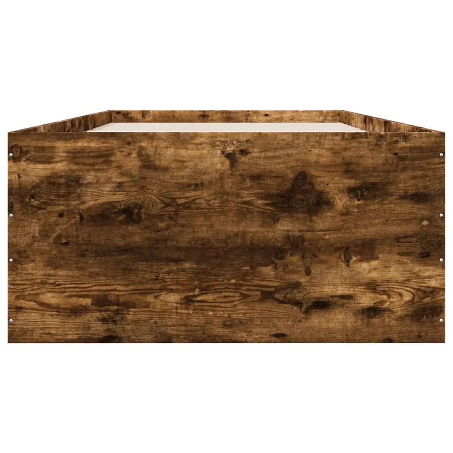 Cadre de lit sans matelas chêne fumé 100x200 cm - 4
