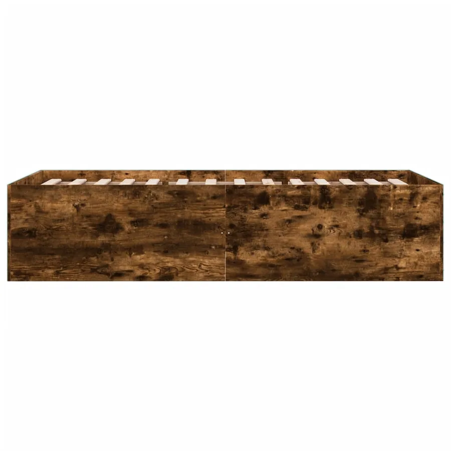 Cadre de lit sans matelas chêne fumé 100x200 cm - 5