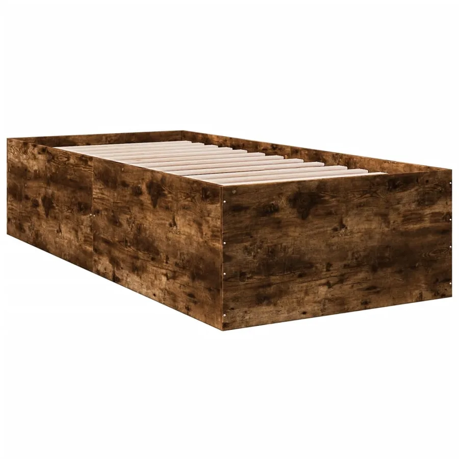 Cadre de lit sans matelas chêne fumé 100x200 cm - 6