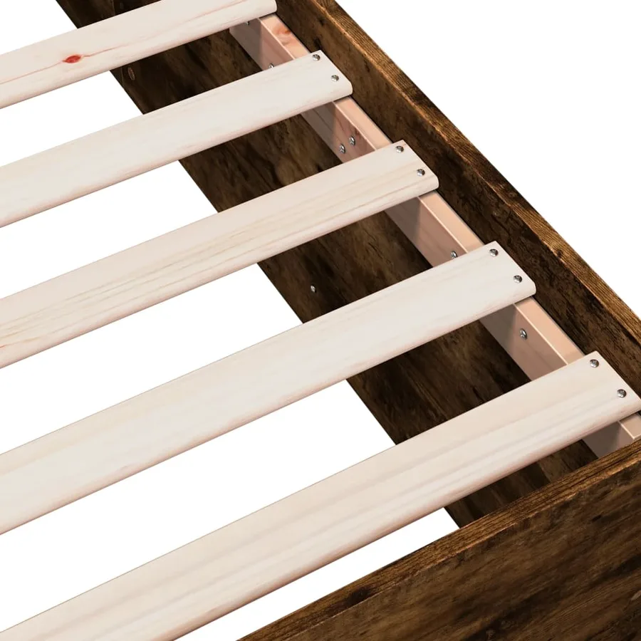 Cadre de lit sans matelas chêne fumé 100x200 cm - 7