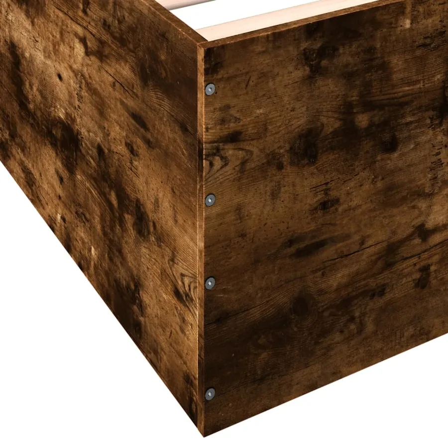 Cadre de lit sans matelas chêne fumé 100x200 cm - 8
