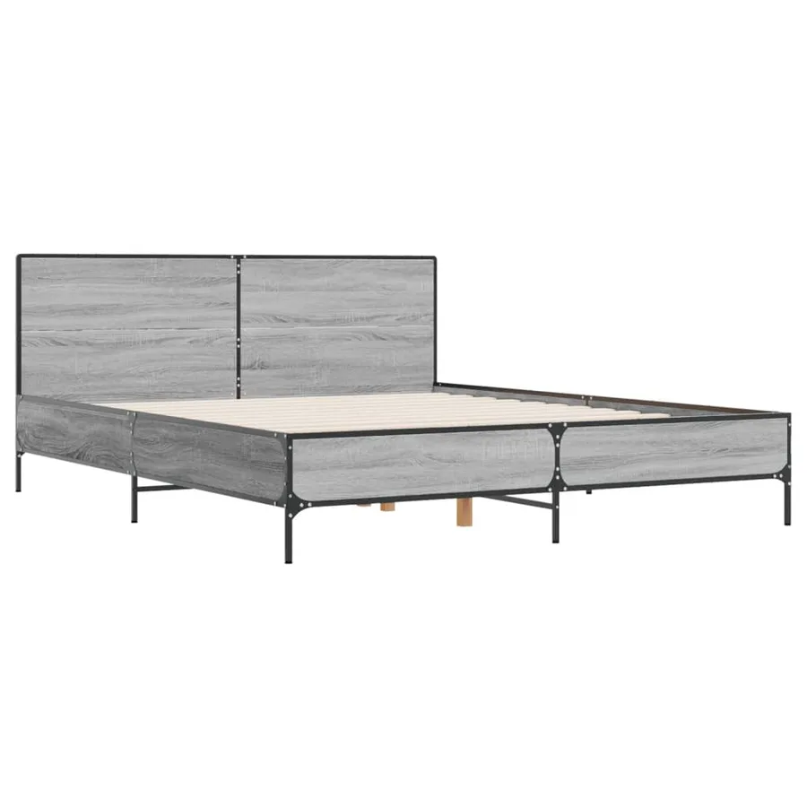 Cadre de lit sans matelas sonoma gris 120x190 cm - 3