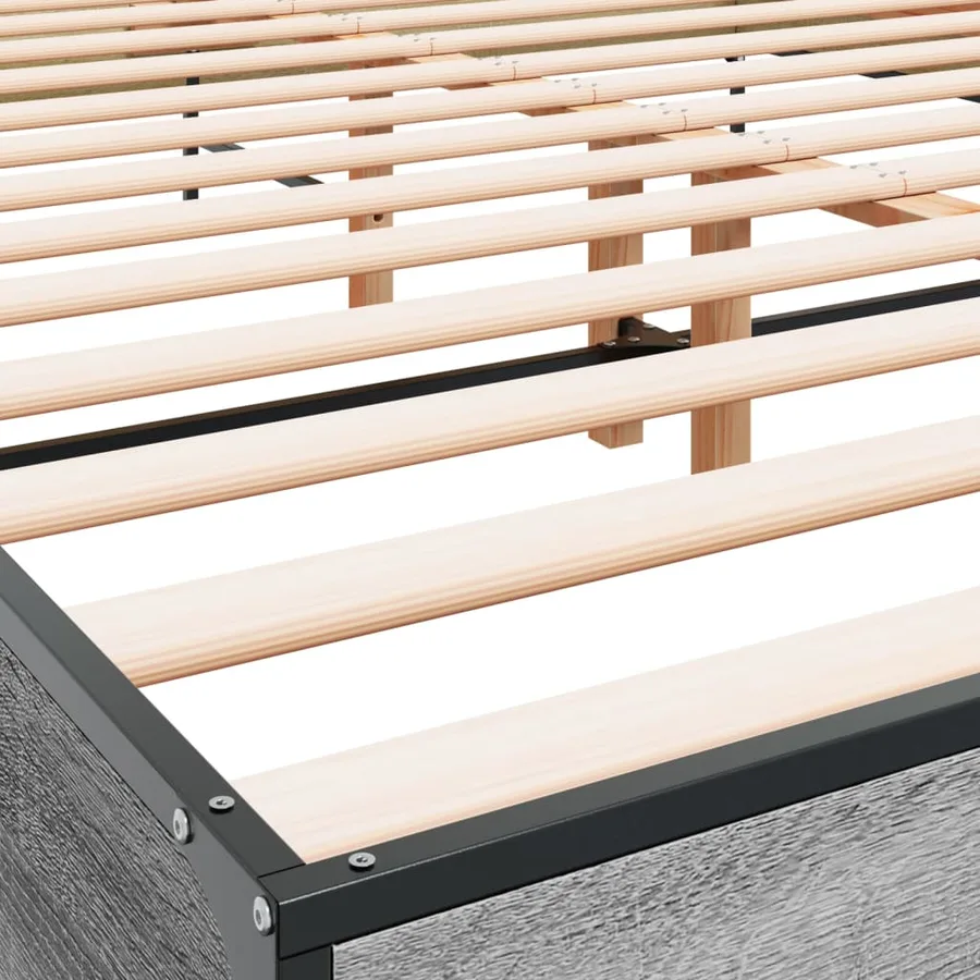 Cadre de lit sans matelas sonoma gris 120x190 cm - 7