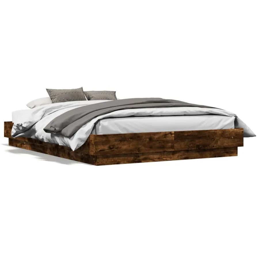 Cadre de lit sans matelas chêne fumé 120x190 cm - 2