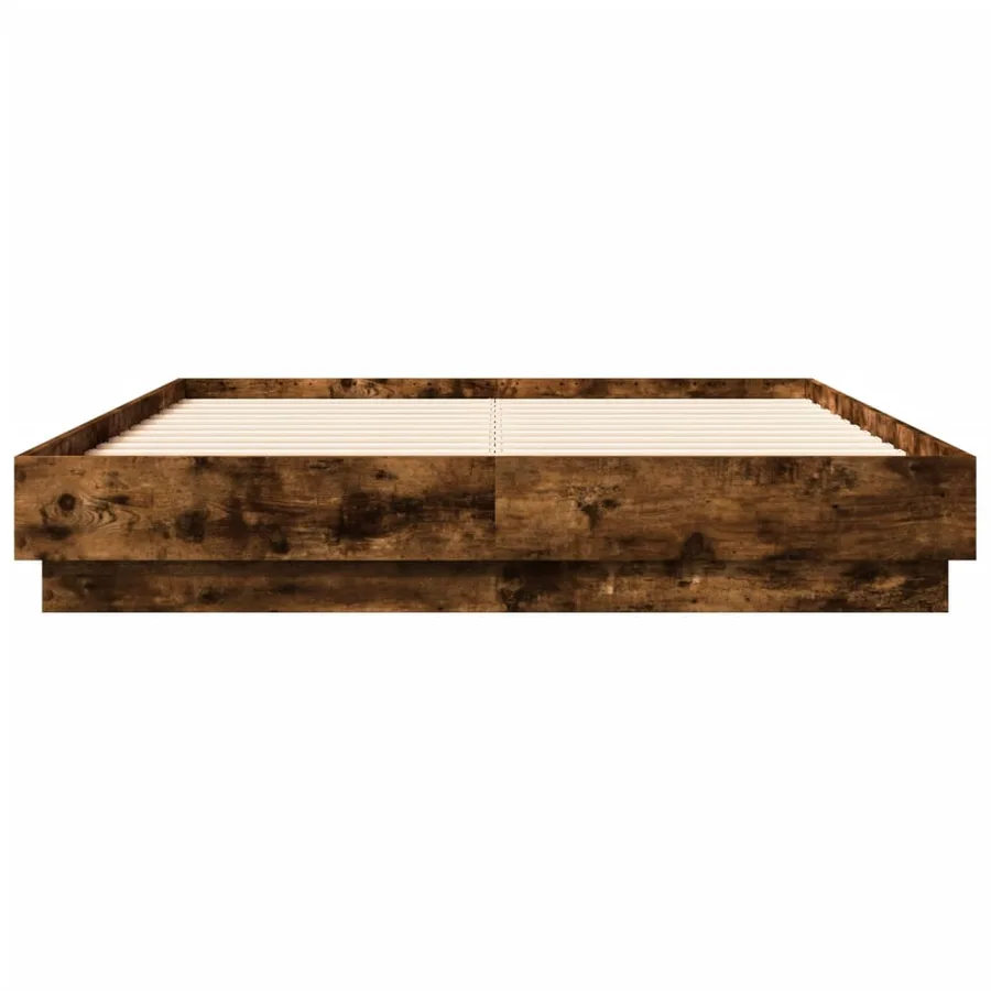 Cadre de lit sans matelas chêne fumé 120x190 cm - 4