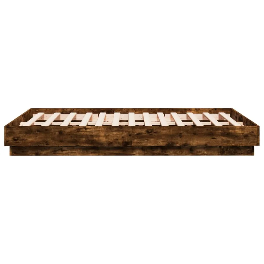 Cadre de lit sans matelas chêne fumé 120x190 cm - 5
