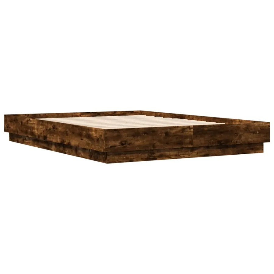 Cadre de lit sans matelas chêne fumé 120x190 cm - 6