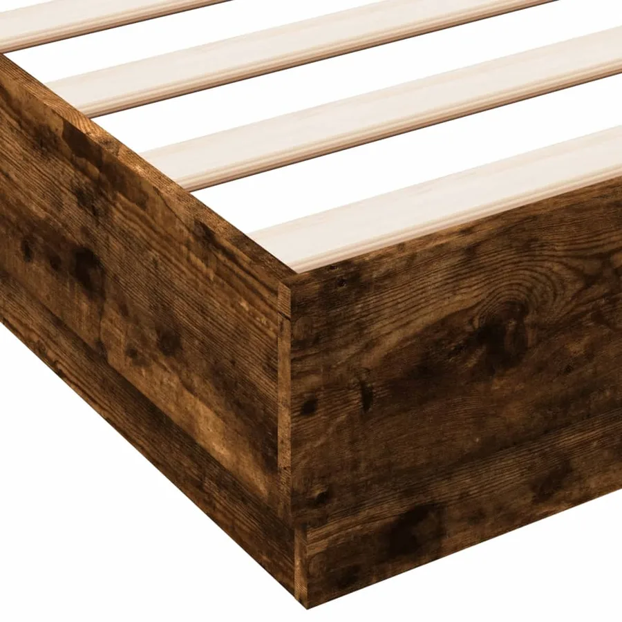 Cadre de lit sans matelas chêne fumé 120x190 cm - 7