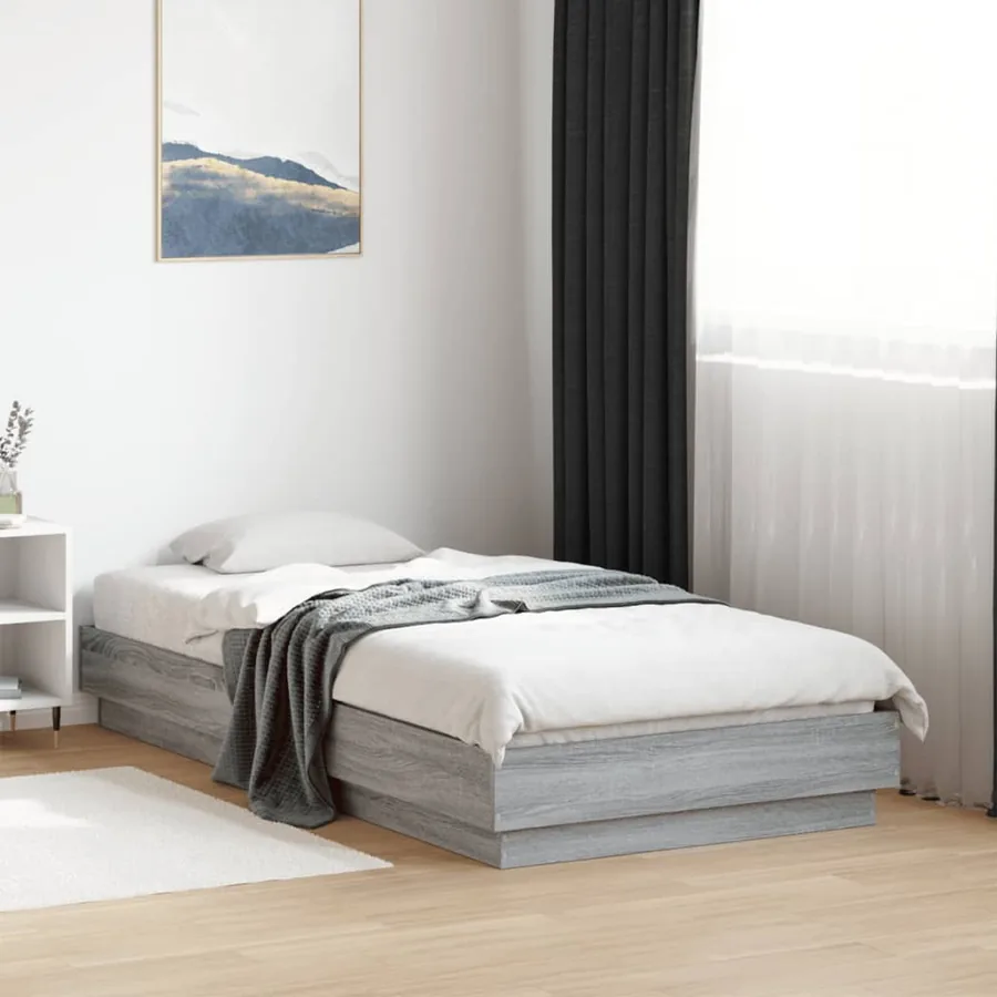 Cadre de lit sans matelas sonoma gris 75x190 cm