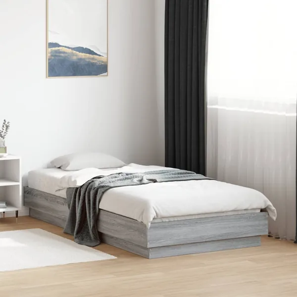 Cadre de lit sans matelas sonoma gris 75x190 cm