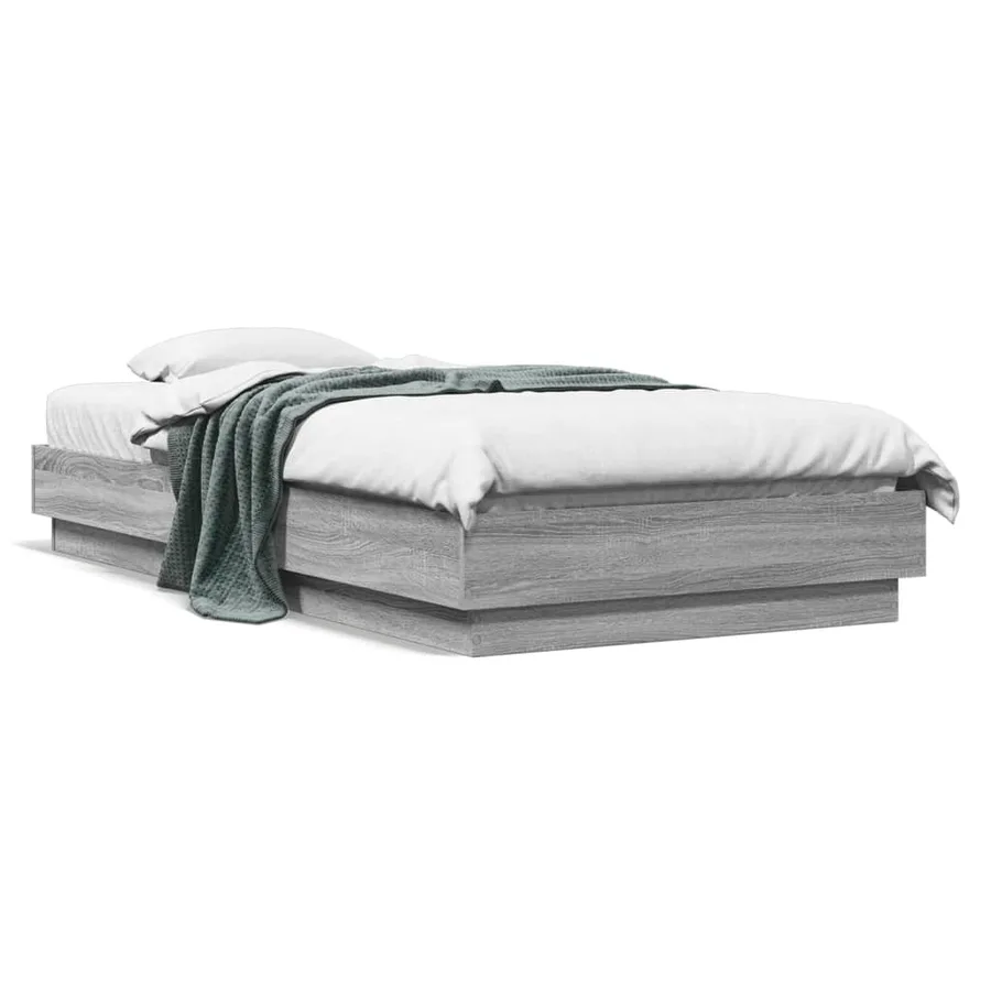 Cadre de lit sans matelas sonoma gris 75x190 cm - 2