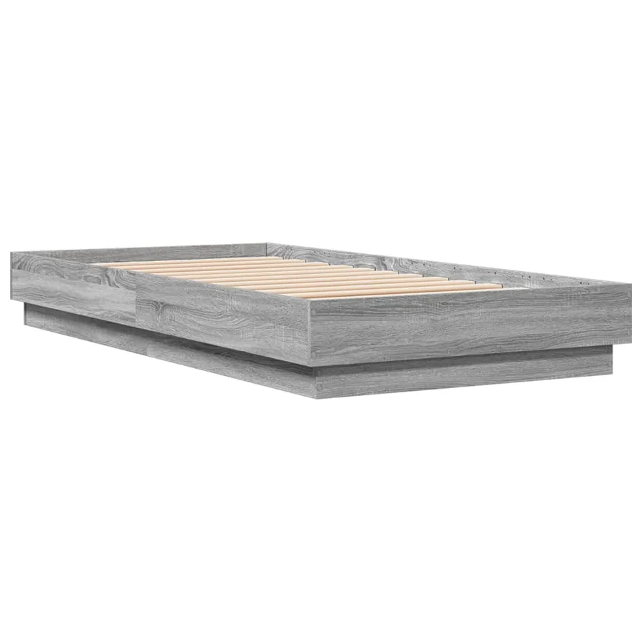 Cadre de lit sans matelas sonoma gris 75x190 cm - 3