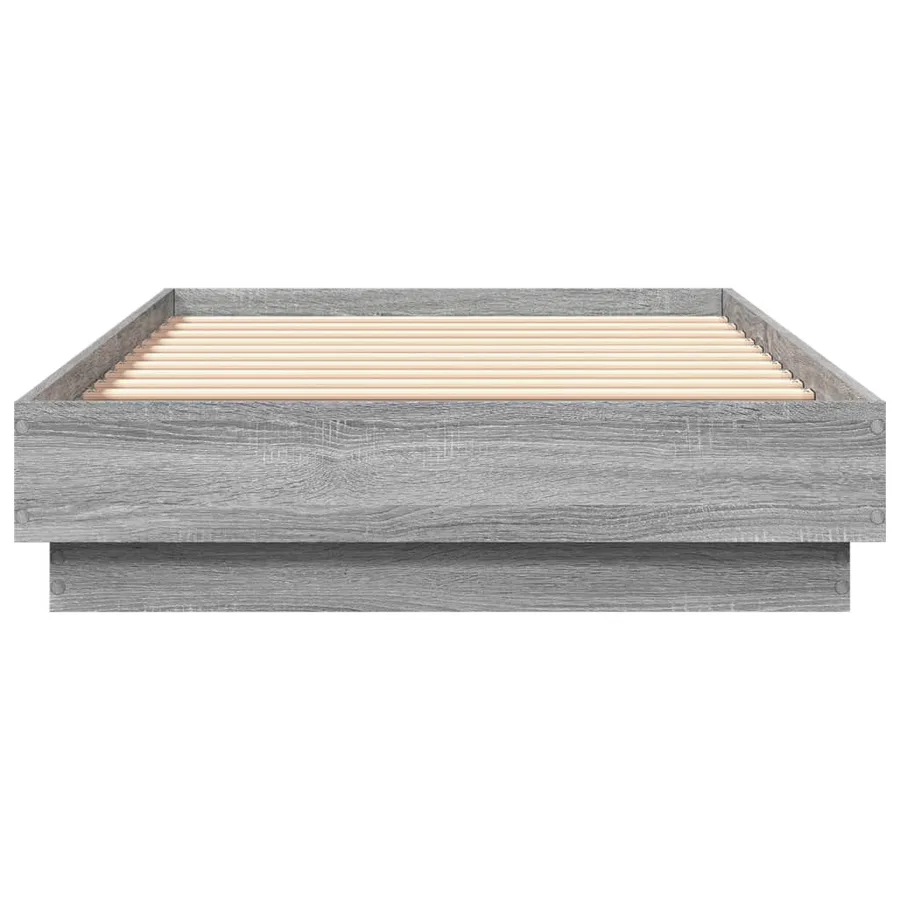 Cadre de lit sans matelas sonoma gris 75x190 cm - 4