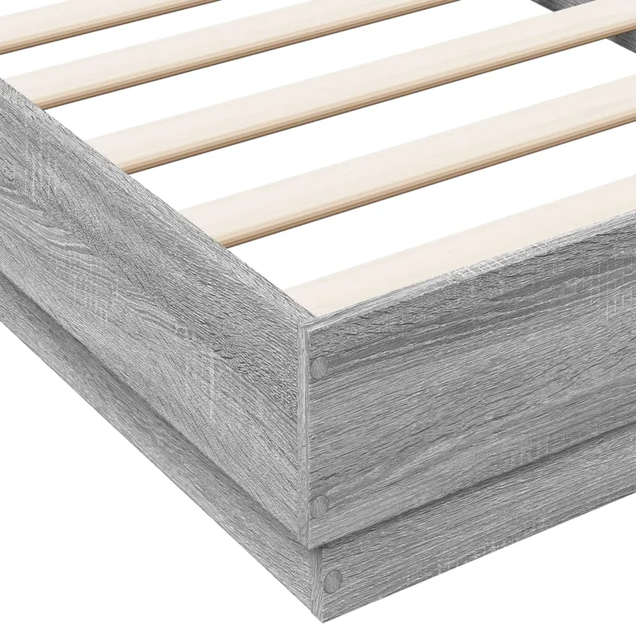 Cadre de lit sans matelas sonoma gris 75x190 cm - 7