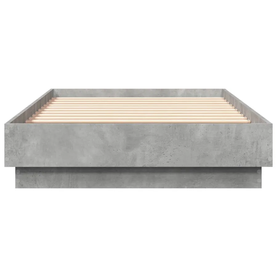 Cadre de lit sans matelas gris béton 75x190 cm - 4