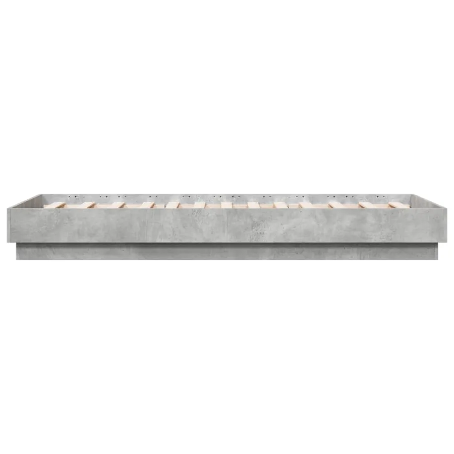 Cadre de lit sans matelas gris béton 75x190 cm - 5