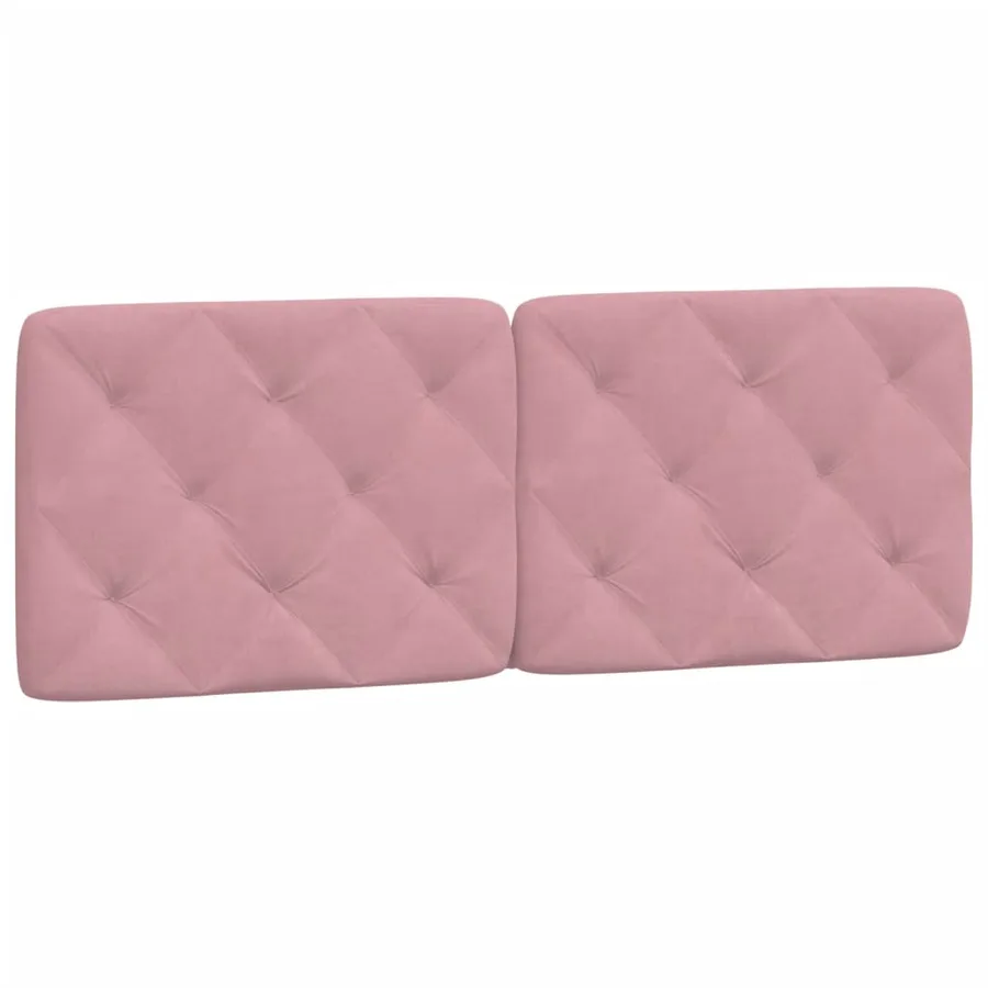 Cadre de lit avec LED sans matelas rose 140x200 cm velours - 9
