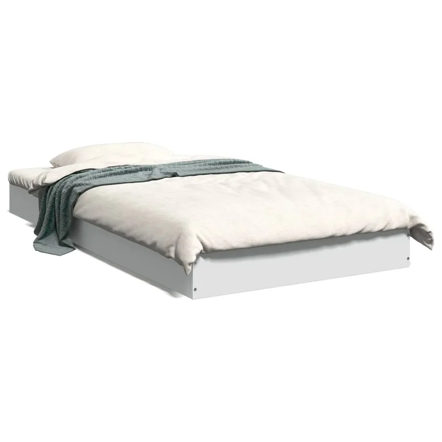 Cadre de lit sans matelas blanc 90x190 cm bois d'ingénierie - 2