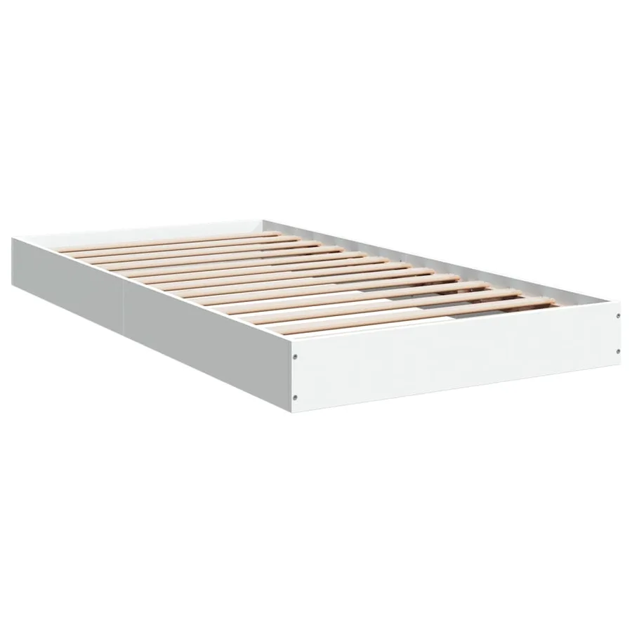 Cadre de lit sans matelas blanc 90x190 cm bois d'ingénierie - 3