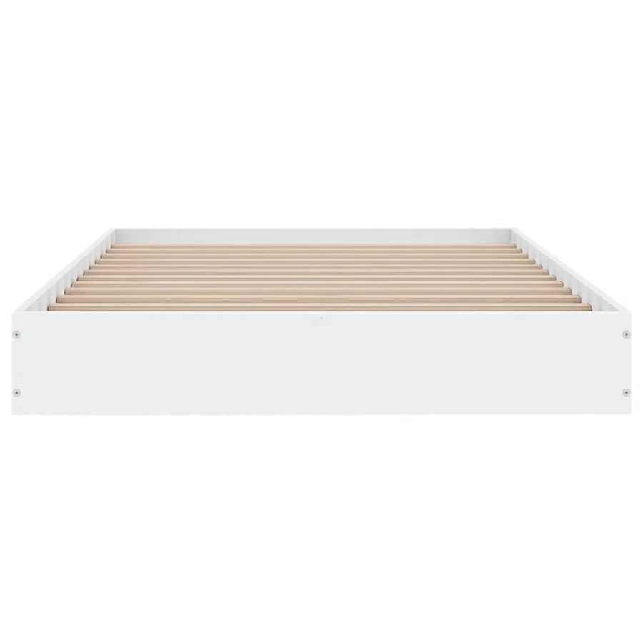 Cadre de lit sans matelas blanc 90x190 cm bois d'ingénierie - 4