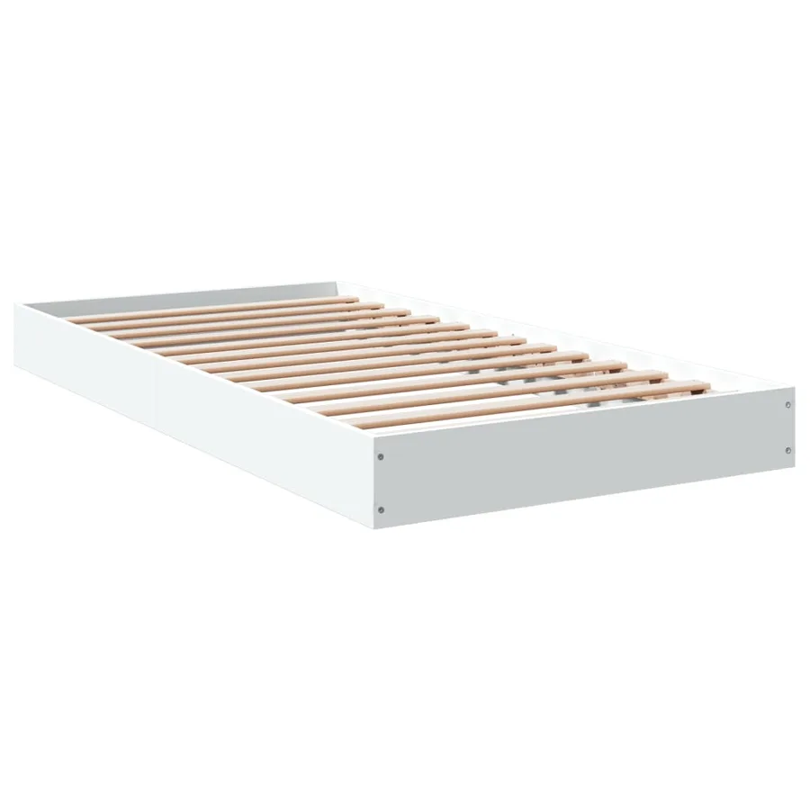 Cadre de lit sans matelas blanc 90x190 cm bois d'ingénierie - 6