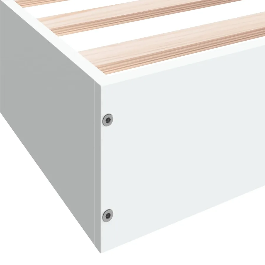 Cadre de lit sans matelas blanc 90x190 cm bois d'ingénierie - 8