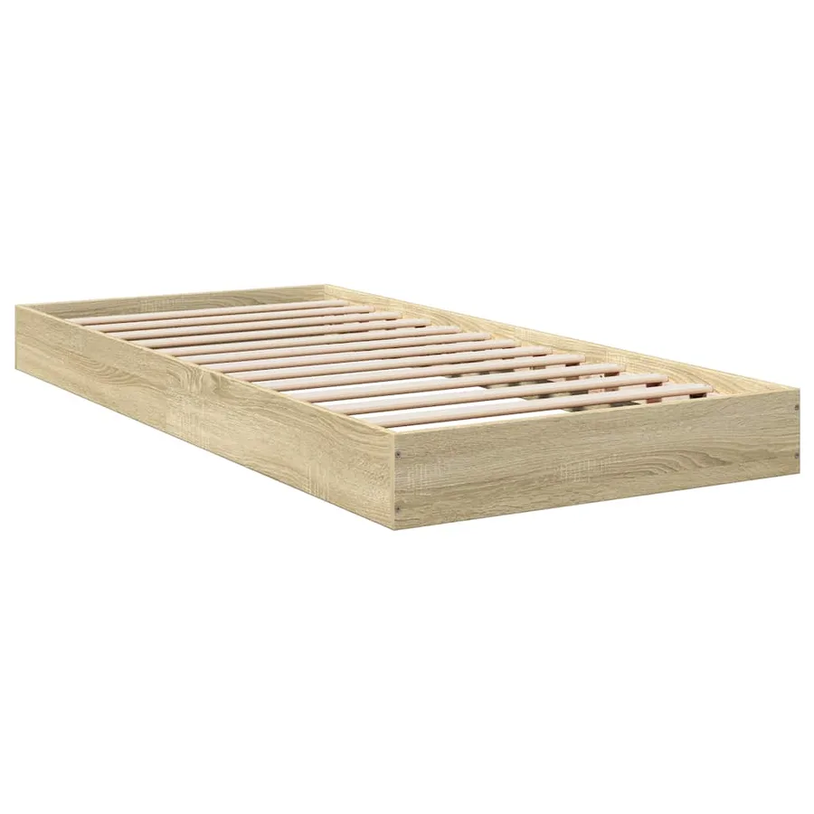 Cadre de lit sans matelas chêne sonoma 75x190 cm - 3