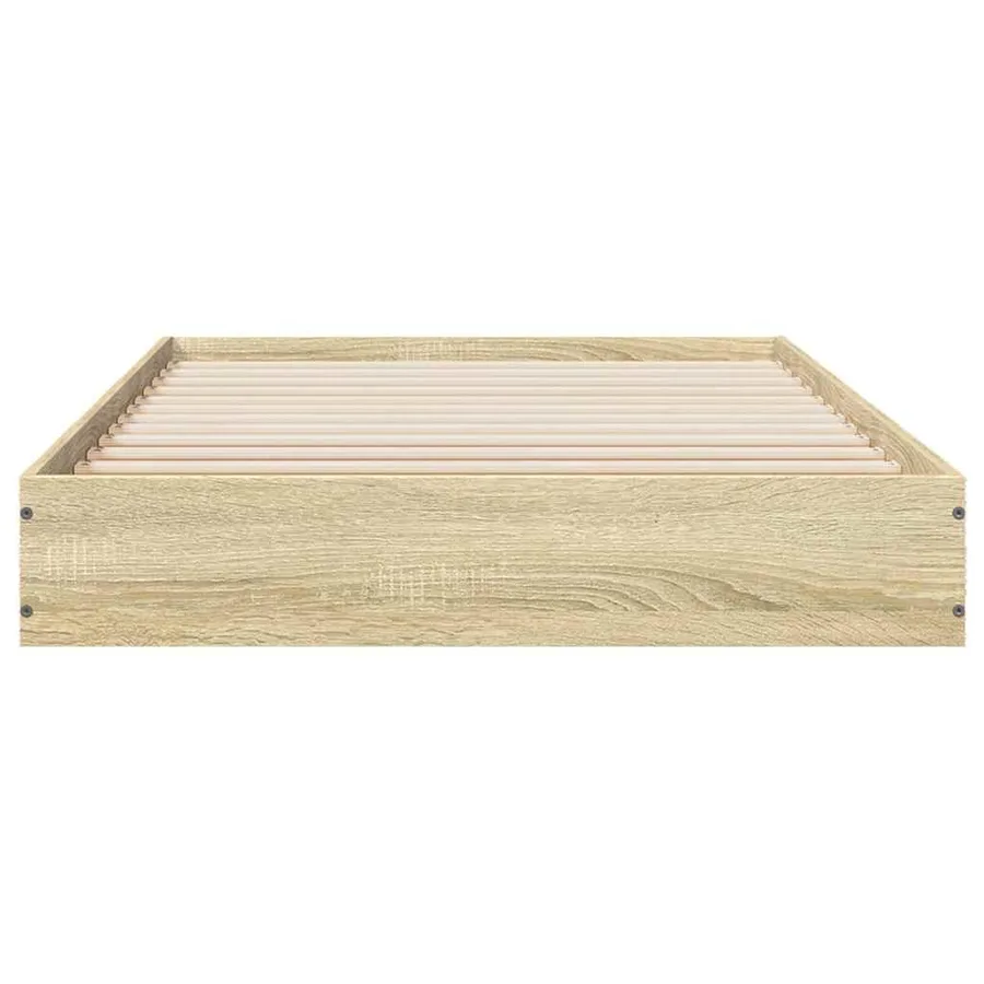 Cadre de lit sans matelas chêne sonoma 75x190 cm - 4