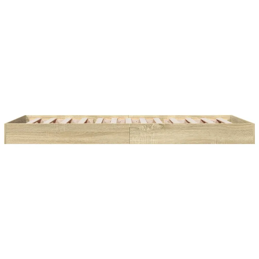 Cadre de lit sans matelas chêne sonoma 75x190 cm - 5