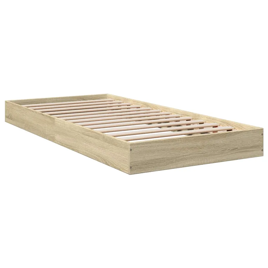Cadre de lit sans matelas chêne sonoma 75x190 cm - 6