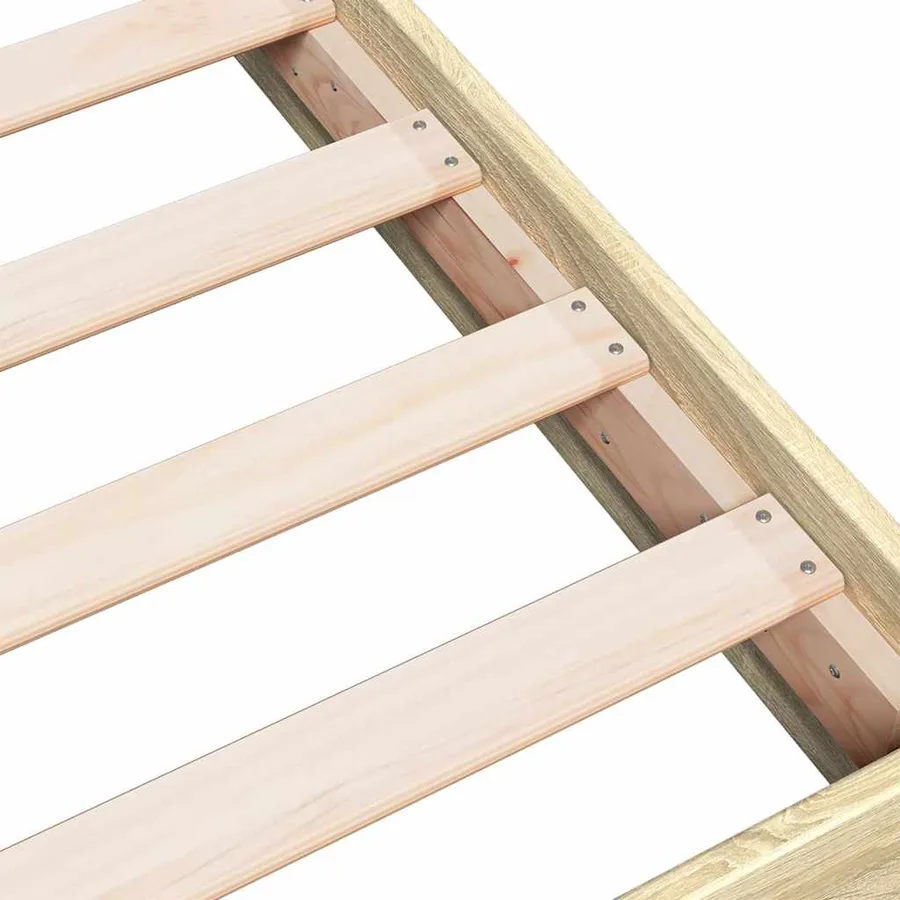 Cadre de lit sans matelas chêne sonoma 75x190 cm - 7