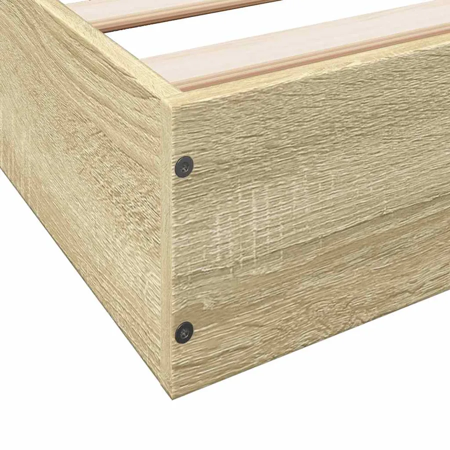 Cadre de lit sans matelas chêne sonoma 75x190 cm - 8