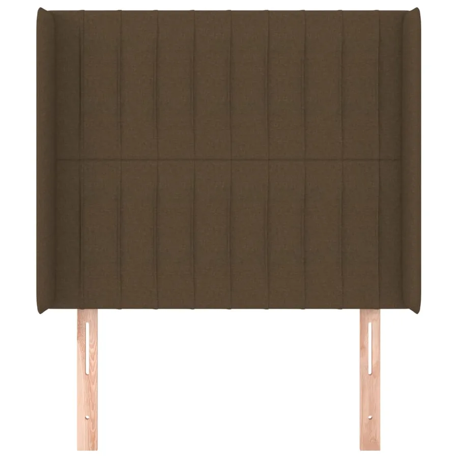 Tête de lit avec oreilles Marron foncé 93x16x118/128 cm Tissu - 3