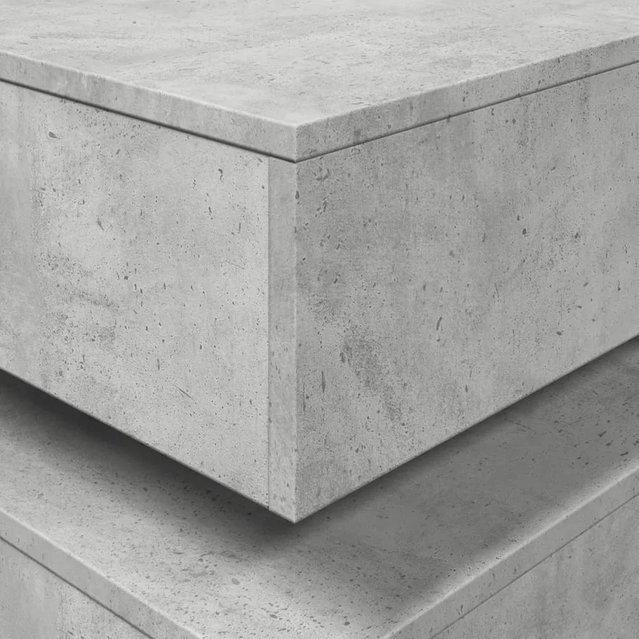 Table basse avec lumières LED gris béton 50x50x40 cm - 10