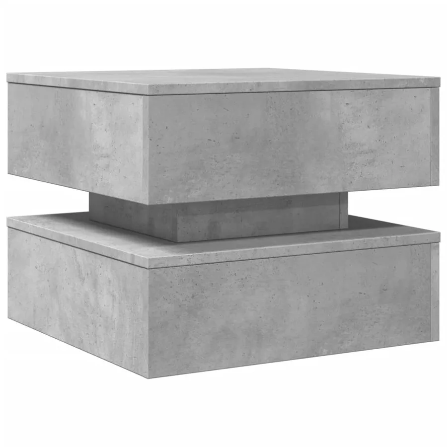 Table basse avec lumières LED gris béton 50x50x40 cm - 3