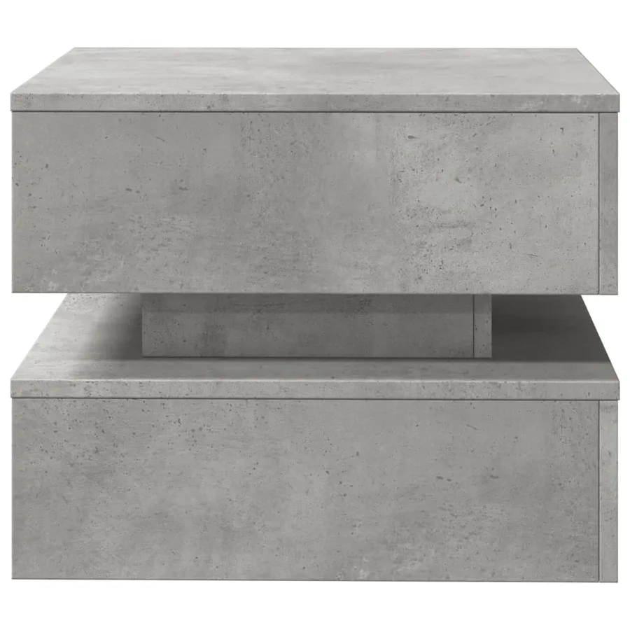 Table basse avec lumières LED gris béton 50x50x40 cm - 7